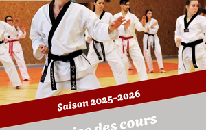 Saison 2025 - Reprise des cours